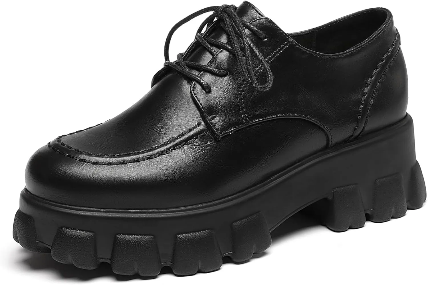 KOKOMOMO Womens Platform Oxford Shoes Chunky Platform Loafers Goth Buckle Shoes