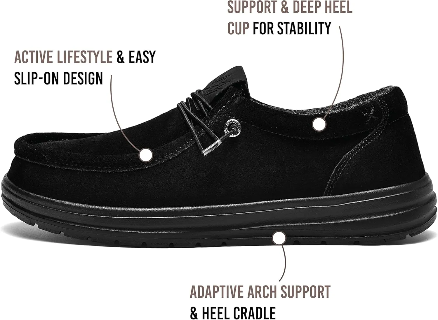 KONA & Chukka Men's Loafers Casual Slip-On Business Casual Shoes- Lightweight and Breathable Slip-On Lace Men's Suede Loafers Sneakers