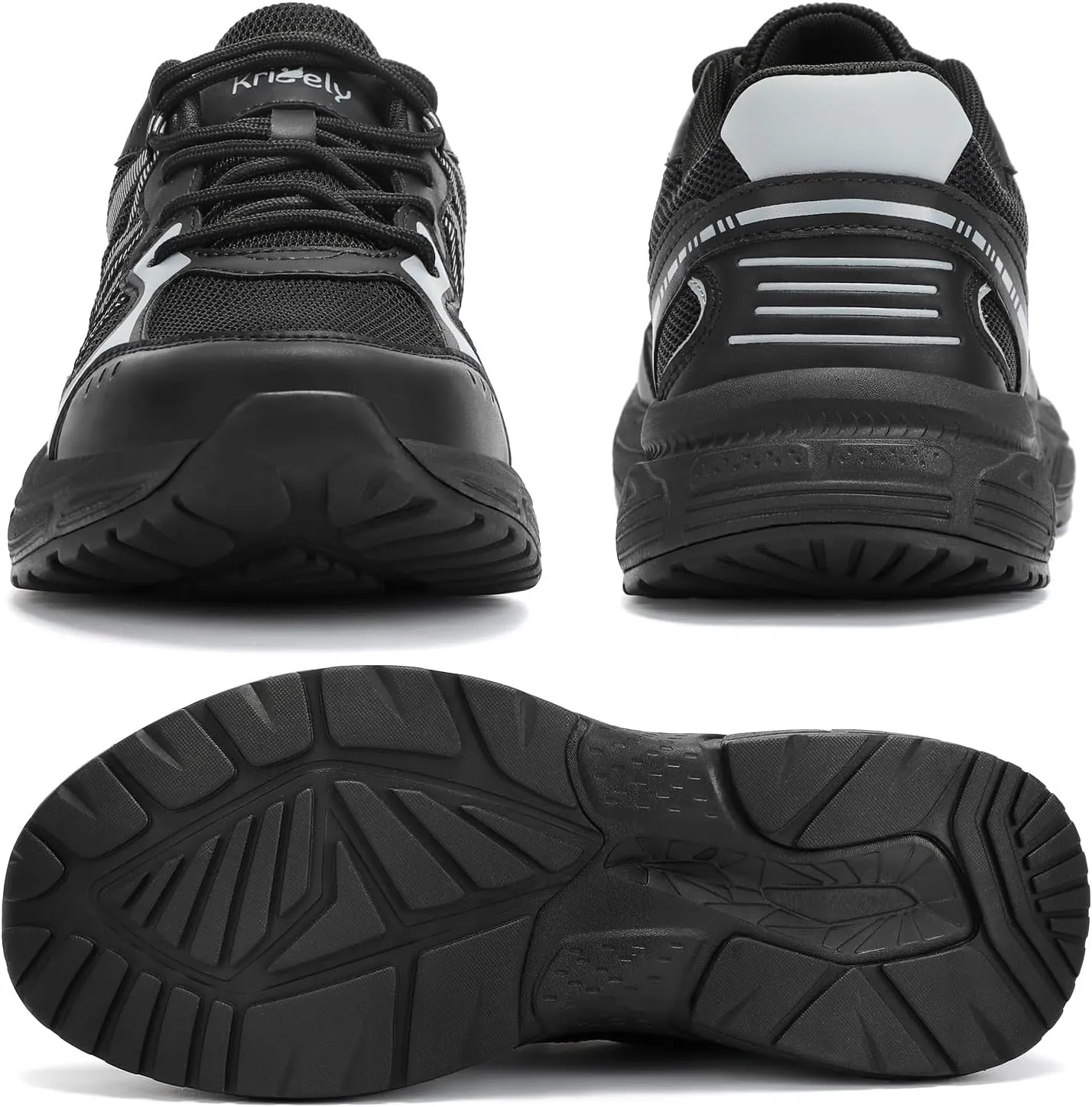 Kricely Men's Walking Shoes Breathable Tennis Running Shoes Lace Up Non Slip Sneakers Athletic Gym Sports Shoes for Men