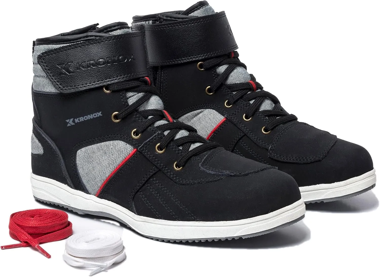 KRONOX Motorcycle Sneakers for Men - Protected Riding Shoes Gear for Street Bike