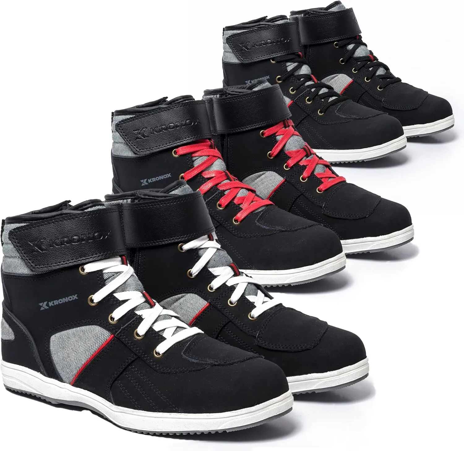KRONOX Motorcycle Sneakers for Men - Protected Riding Shoes Gear for Street Bike
