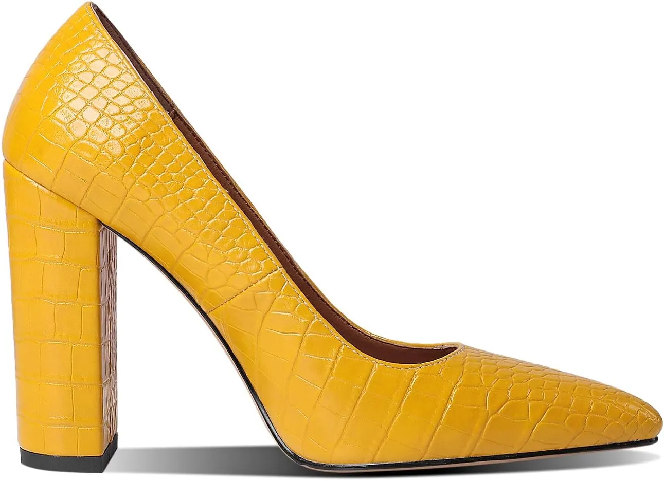 LEHOOR Women Chunky High Heel Pumps Pointed Toe Animal Print Suede Closed Toe Sandals 4 Inch Block Heel Slip On Dress Pumps Shoes Sexy Chic Office Ladies Evening Party 4-11 M US