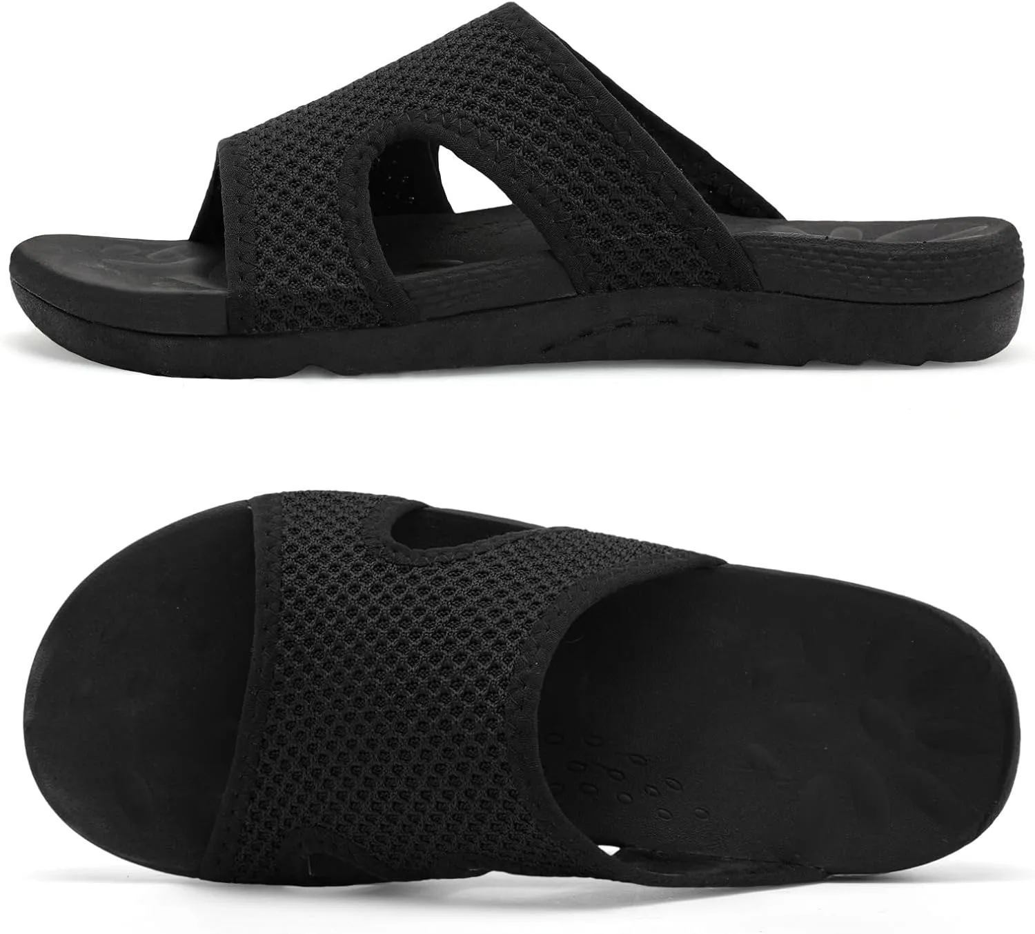 LeIsfIt Womens Slide Sandals Arch Support Slides Slip on Plantar Fasciitis Sandals Ladies Yoga Mat Thick Cushion Slipper Slides for Indoor Outdoor