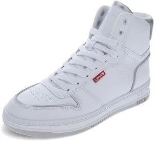 Levi's Women's Drive Hi Sneaker, White/Silver, 9