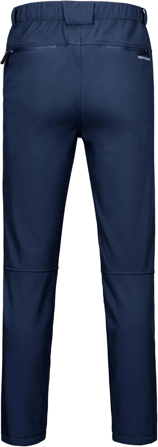 Little Donkey Andy Men's Fleece Lined Hiking Ski Snow Pants, Winter Windproof Softshell Pants, Warm and Water Repellent