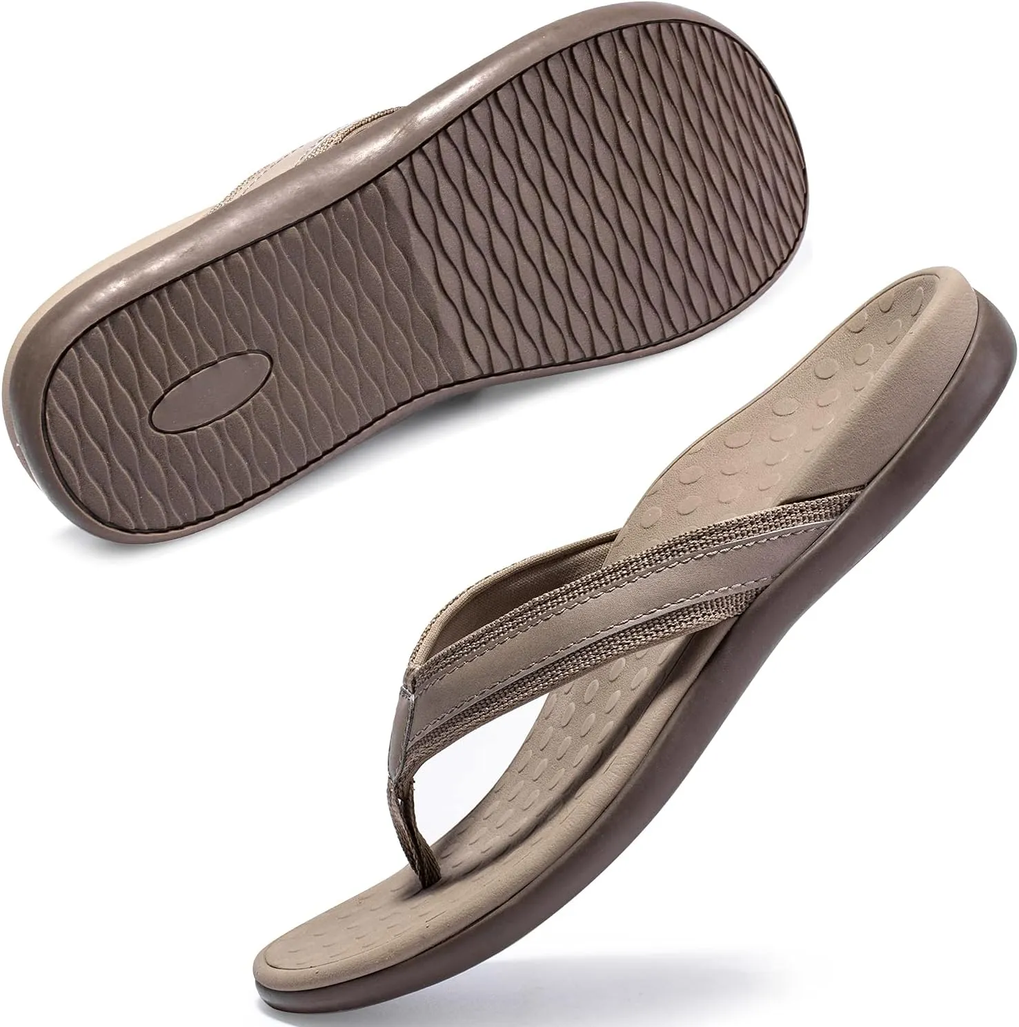 LLSOARSS Plantar Fasciitis Feet Sandal with Arch Support - Best Orthotic flip Flops for Flat Feet，Heel Pain- for Women