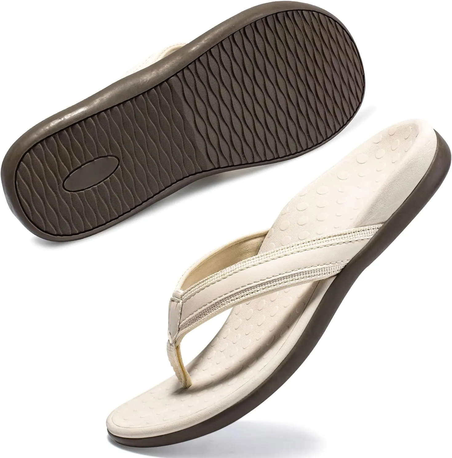 LLSOARSS Plantar Fasciitis Feet Sandal with Arch Support - Best Orthotic flip Flops for Flat Feet，Heel Pain- for Women
