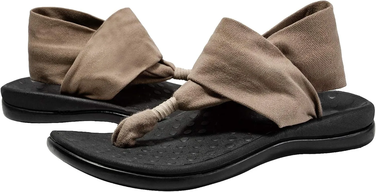 LLSOARSS Women's Plantar Fasciitis Feet Yoga Sling Sandal Arch Supports Orthotics Flip Flops Relieve Flat Feet, High Arch, Foot Pain
