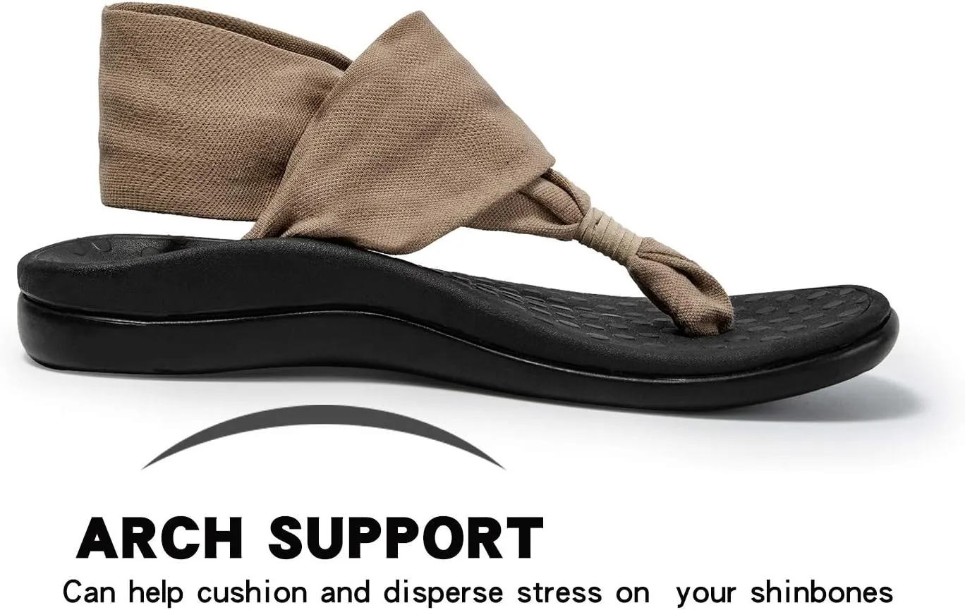 LLSOARSS Women's Plantar Fasciitis Feet Yoga Sling Sandal Arch Supports Orthotics Flip Flops Relieve Flat Feet, High Arch, Foot Pain