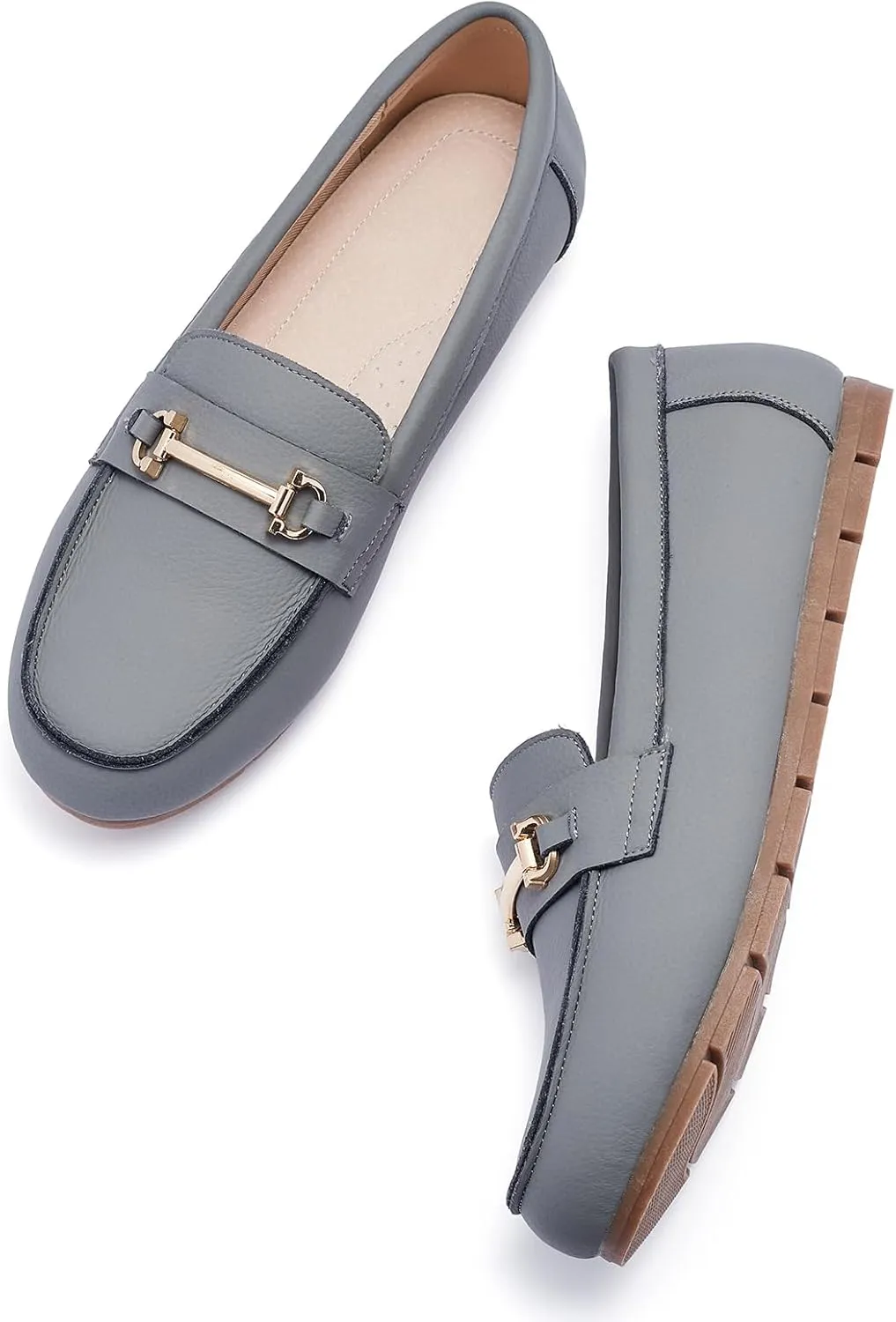 Loafers for Women Business Casual Work Shoes Comfortable & Lightweight Leather Womens Dress Penny Loafers Flats Slip On Shoes