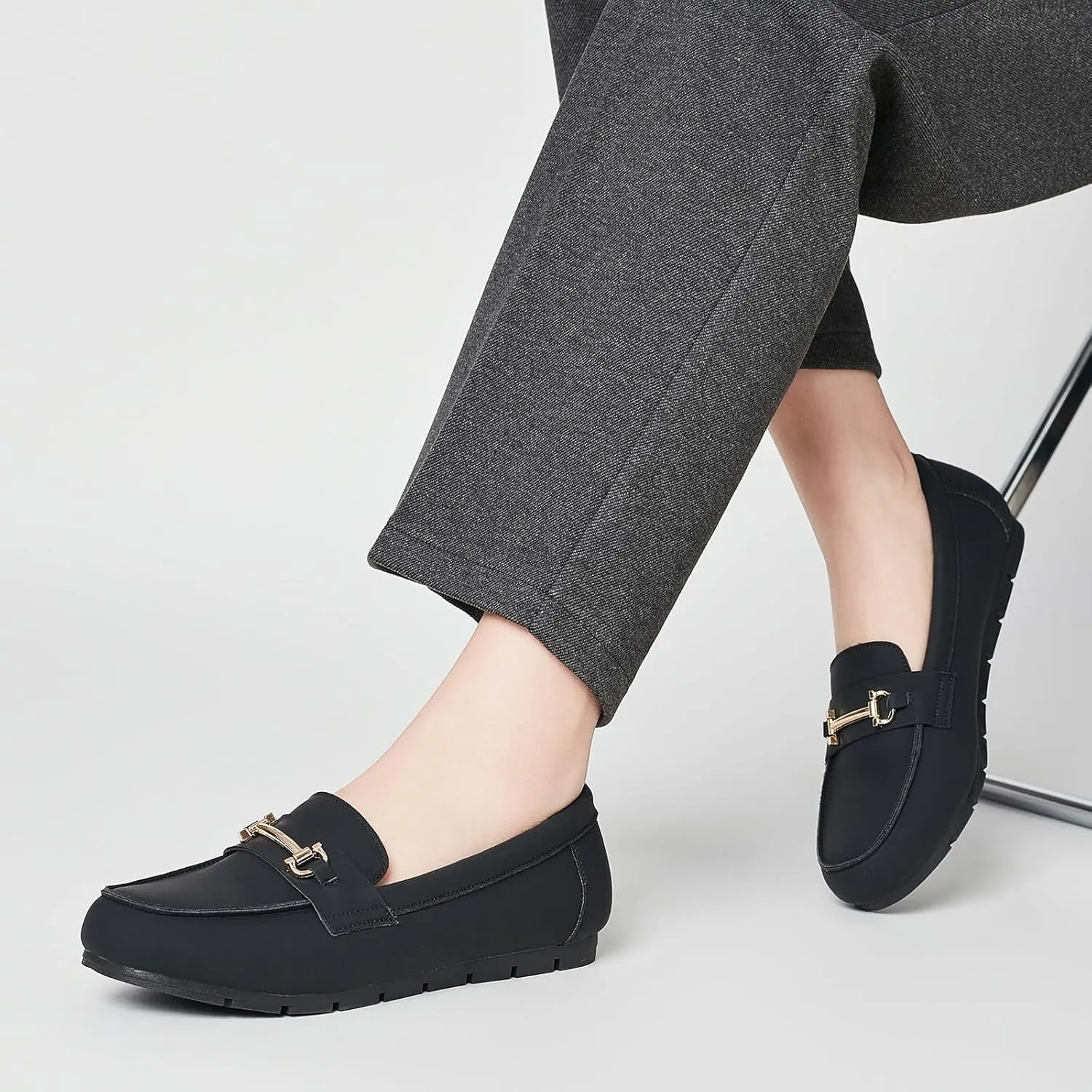 Loafers for Women Business Casual Work Shoes Comfortable & Lightweight Leather Womens Dress Penny Loafers Flats Slip On Shoes