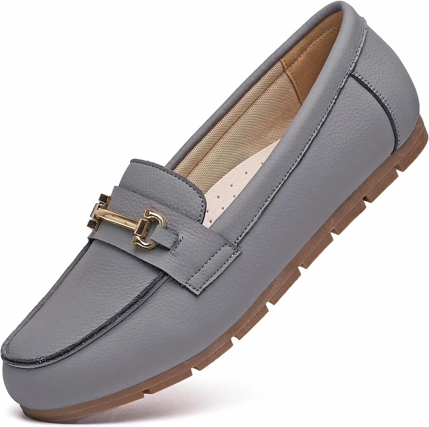 Loafers for Women Business Casual Work Shoes Comfortable & Lightweight Leather Womens Dress Penny Loafers Flats Slip On Shoes