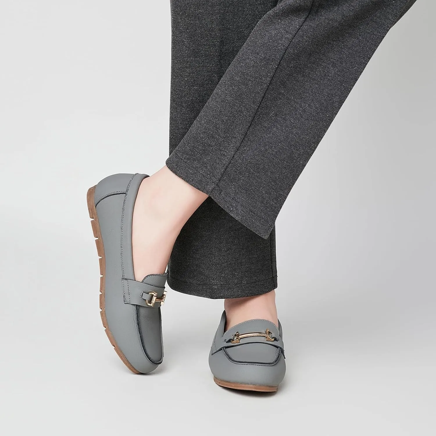 Loafers for Women Business Casual Work Shoes Comfortable & Lightweight Leather Womens Dress Penny Loafers Flats Slip On Shoes