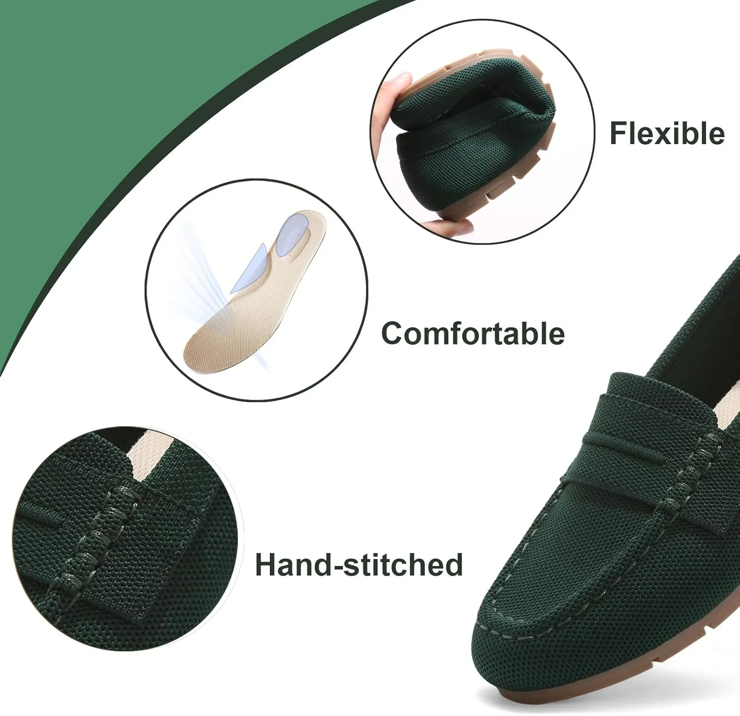 Loafers for Women Comfortable Slip on Work Flats Shoes Womens Dressy Casual Walking Shoes