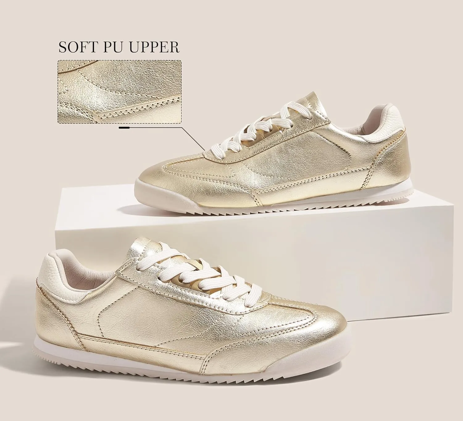 LUCKY STEP Women's Fashion Sneakers Neutral Comfortable Walking Running Gym Workout Shoes