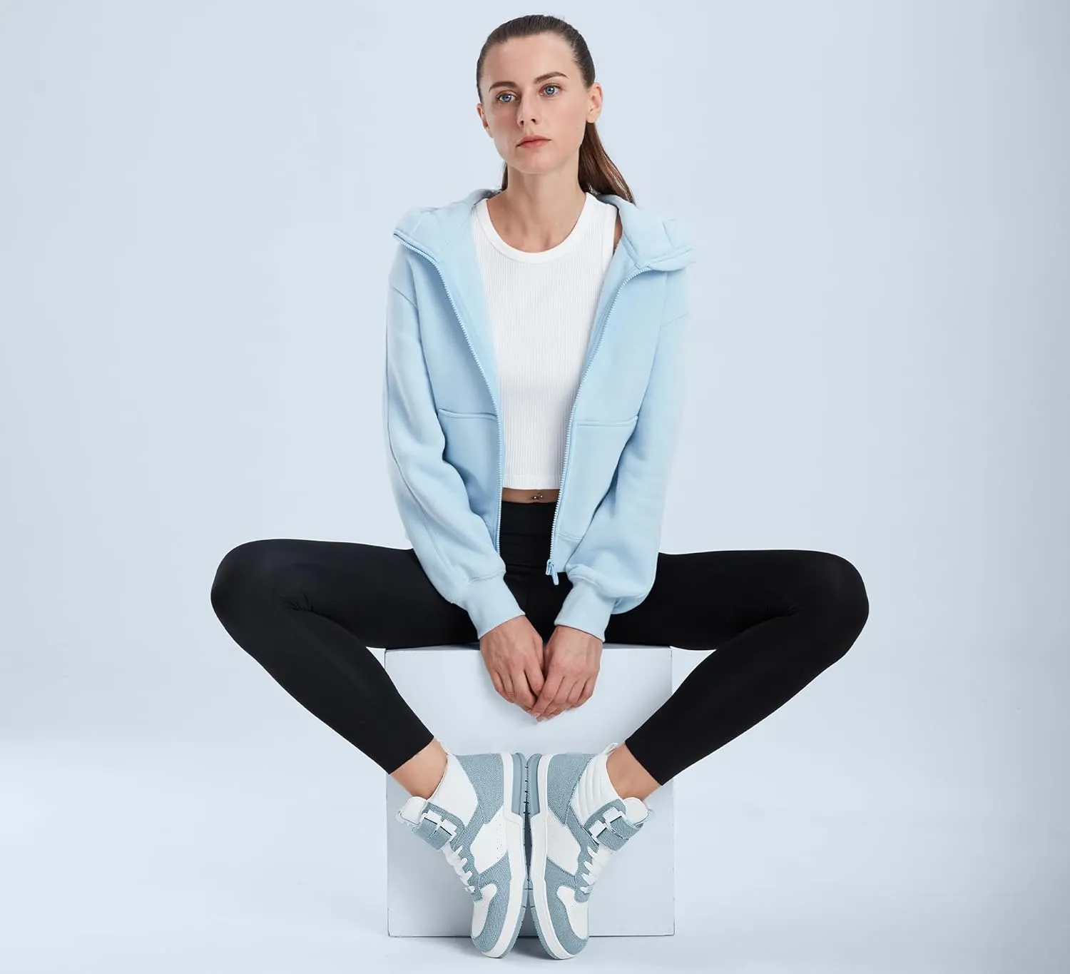 LUCKY STEP Women's High Top Fashion Sneakers Basketball Ankle Boots Walking Tennis Shoes Platform Hook and Loop Casual Faux Leather Sneaker