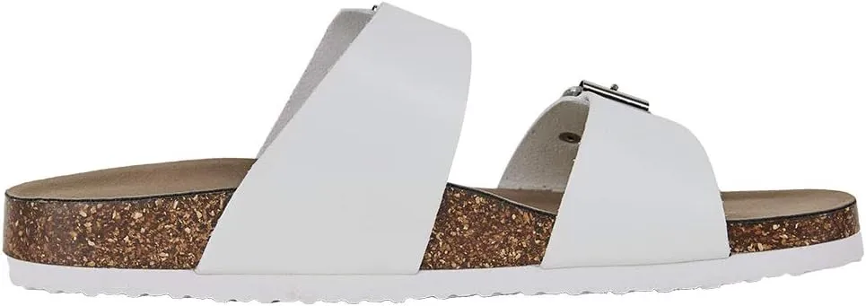 Luffymomo Womens Slide Sole Sandals Cork Footbed Adjustable Stap Buckle Sandals
