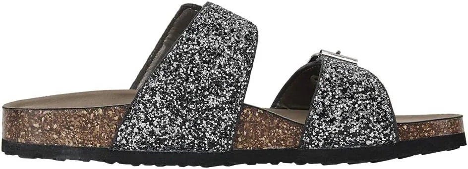 Luffymomo Womens Slide Sole Sandals Cork Footbed Adjustable Stap Buckle Sandals