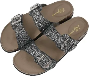 Luffymomo Womens Slide Sole Sandals Cork Footbed Adjustable Stap Buckle Sandals