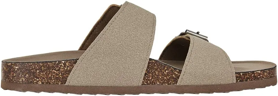 Luffymomo Womens Slide Sole Sandals Cork Footbed Adjustable Stap Buckle Sandals
