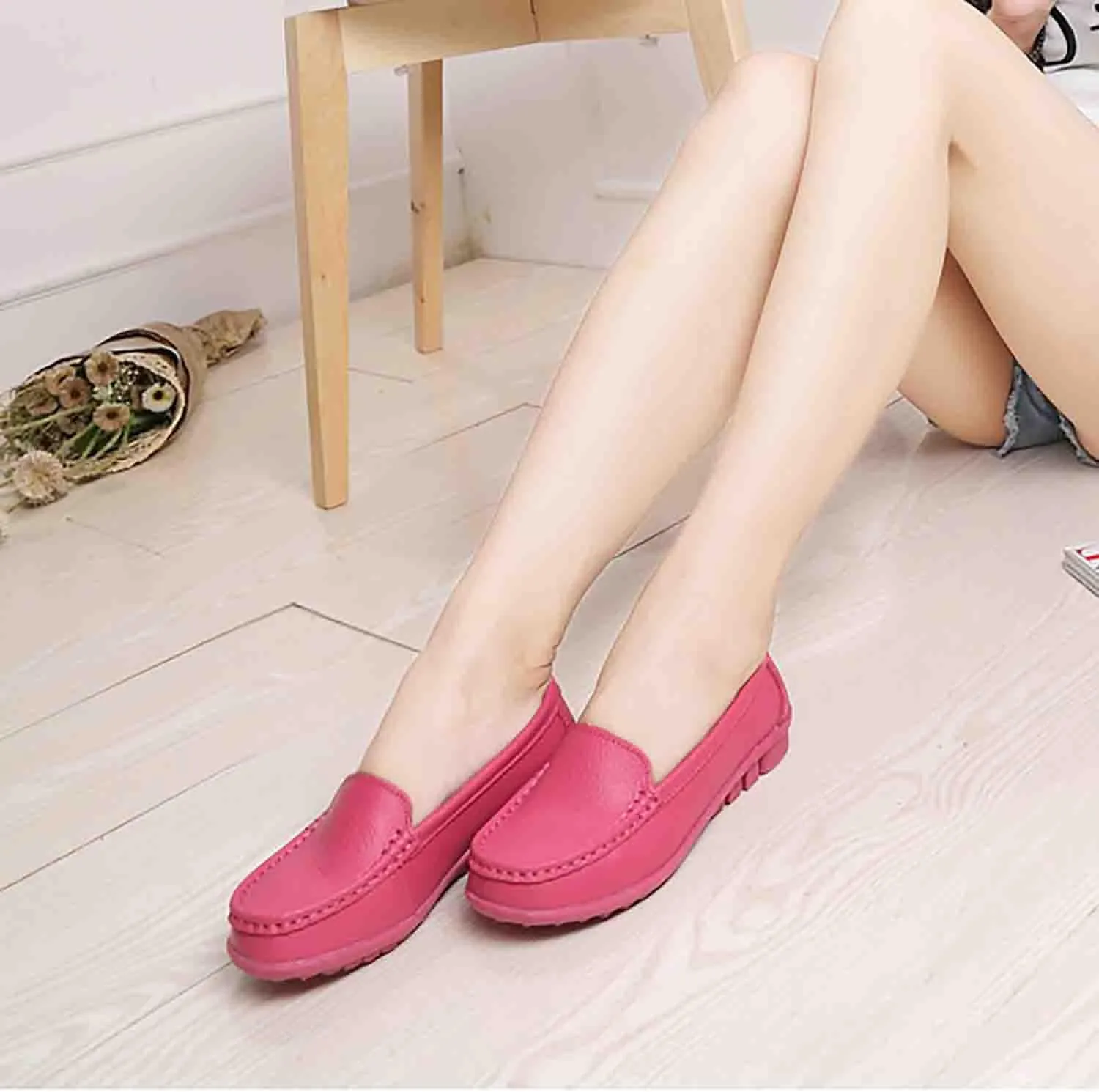 MEBAMY Women's Casual Platform Loafers Lightweight and Non-Slip Wedge Fashion Slip-On Sneaker for Women,White