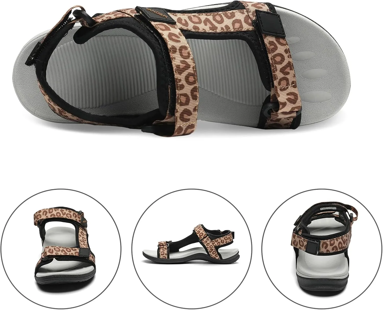 MEGNYA Comfortable Hiking Sandals for Womens, Classic Sport Walking Sandals with Adjustable Straps, Casual Summer Athletic Sandals for Trekking, Camping, Trip