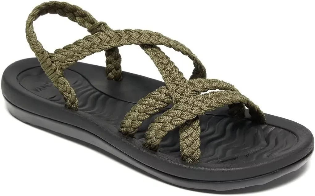 MEGNYA Women's Comfortable Walking Sandals with Arch Support, Athletic Hiking Sandals with Handmade Straps, Outdoor Soft Water Sandals for Beach Poolside Travel Camping