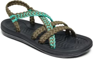 MEGNYA Women's Comfortable Walking Sandals with Arch Support, Athletic Hiking Sandals with Handmade Straps, Outdoor Soft Water Sandals for Beach Poolside Travel Camping