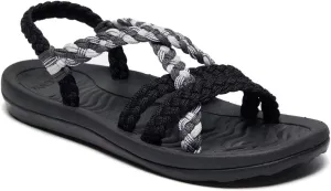 MEGNYA Women's Comfortable Walking Sandals with Arch Support, Athletic Hiking Sandals with Handmade Straps, Outdoor Soft Water Sandals for Beach Poolside Travel Camping