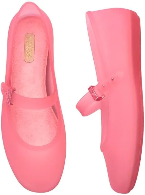 Melissa Soft Ballerina Collection - Seasonless Flats for Women - Classic Ballet Style with Adjustable Strap - Light-as-Air PVC Construction - Soft Foam Insole - Bubblegum Scent