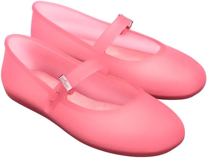 Melissa Soft Ballerina Collection - Seasonless Flats for Women - Classic Ballet Style with Adjustable Strap - Light-as-Air PVC Construction - Soft Foam Insole - Bubblegum Scent