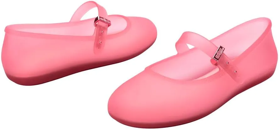 Melissa Soft Ballerina Collection - Seasonless Flats for Women - Classic Ballet Style with Adjustable Strap - Light-as-Air PVC Construction - Soft Foam Insole - Bubblegum Scent