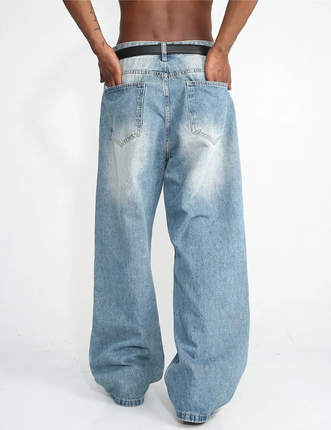 Men Baggy Jeans Y2k Hip Hop Skater Jeans Vintage Purple Jeans Loose Fit Demin Pants Streetwear