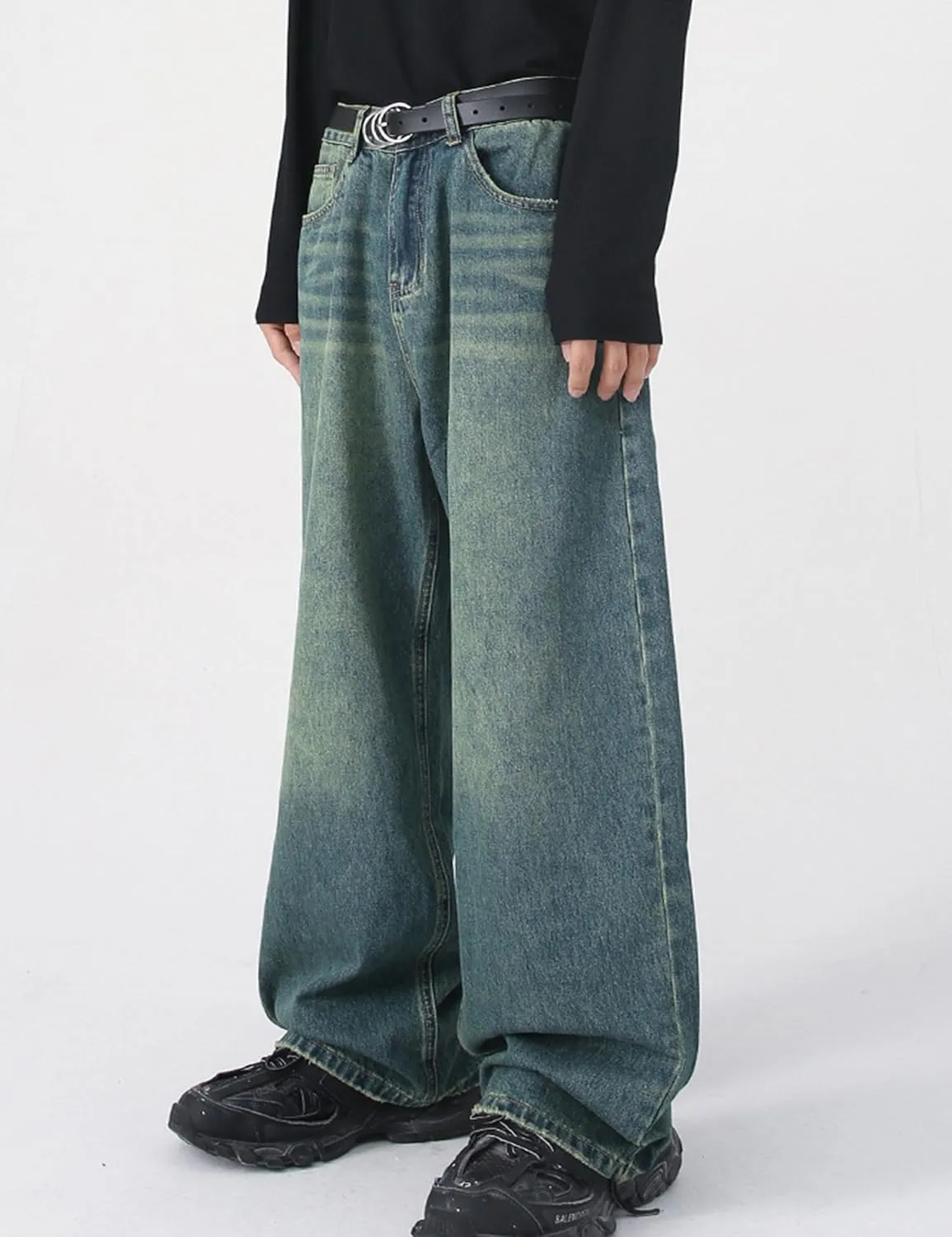 Men Baggy Jeans Y2k Hip Hop Skater Jeans Vintage Purple Jeans Loose Fit Demin Pants Streetwear