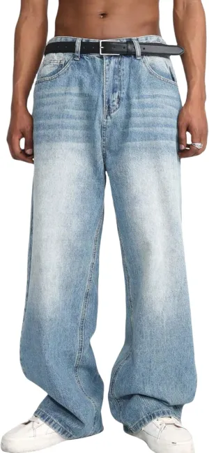 Men Baggy Jeans Y2k Hip Hop Skater Jeans Vintage Purple Jeans Loose Fit Demin Pants Streetwear
