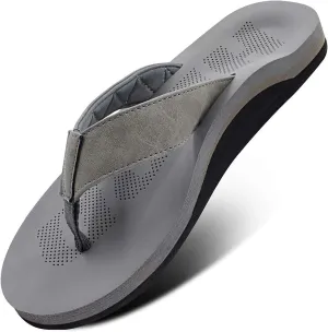 Men Sandals Flip Flop with Orthotic Arch Support Athletic Slide Sandals for Men with Soft Cushion Footbed