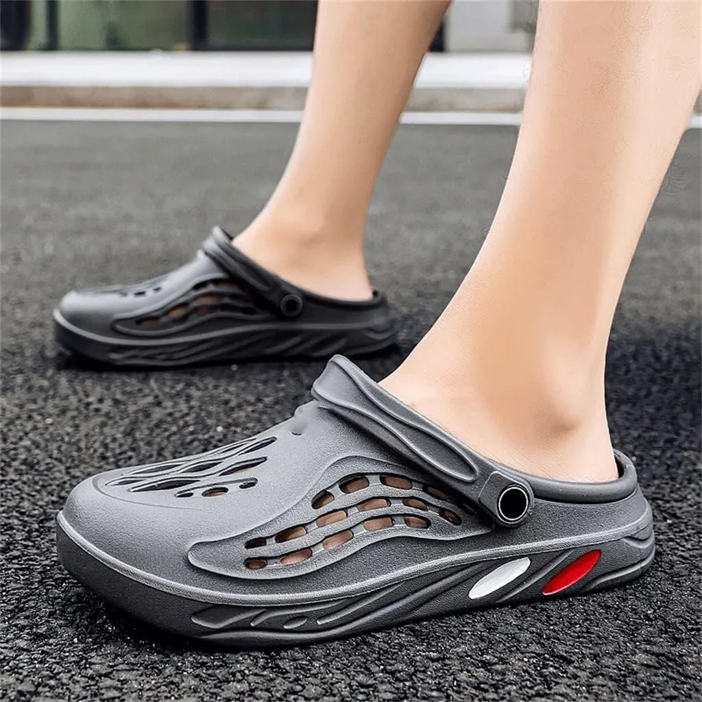 Men Sandals Lightweight Casual Shoes Soft Sole Hole Shoes Slides Men Clogs Outdoor Beach Falt Slippers(Blue,48 Code)