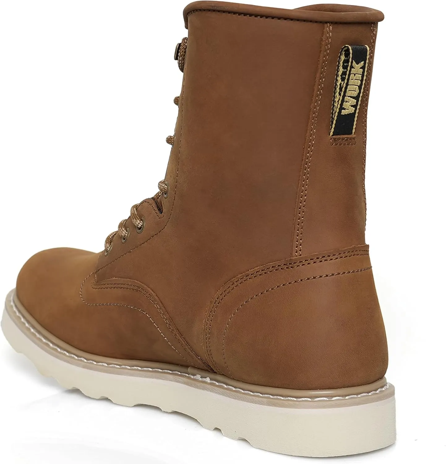 Men's 6"-8" Soft Toe Men's Work Boots, Water Resistant Leather EH Safety Boots With Non-Slip Wedge Outsole 805-809
