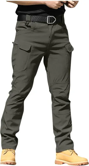 Mens Cargo Pants Water Resistant Relaxed Fit Hiking Work Pants Multi Pockets Ripstop Flex Baggy Camo Tactical Pants