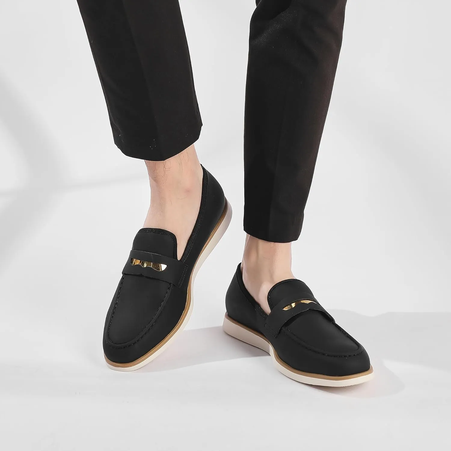 Men's Casual Loafers & Slip On Shoes Daily Commuting Comfortable Canvas Shoes Lightweight Non-Slip Walking Penny Shoes for Men