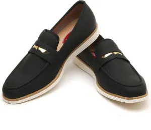 Men's Casual Loafers & Slip On Shoes Daily Commuting Comfortable Canvas Shoes Lightweight Non-Slip Walking Penny Shoes for Men