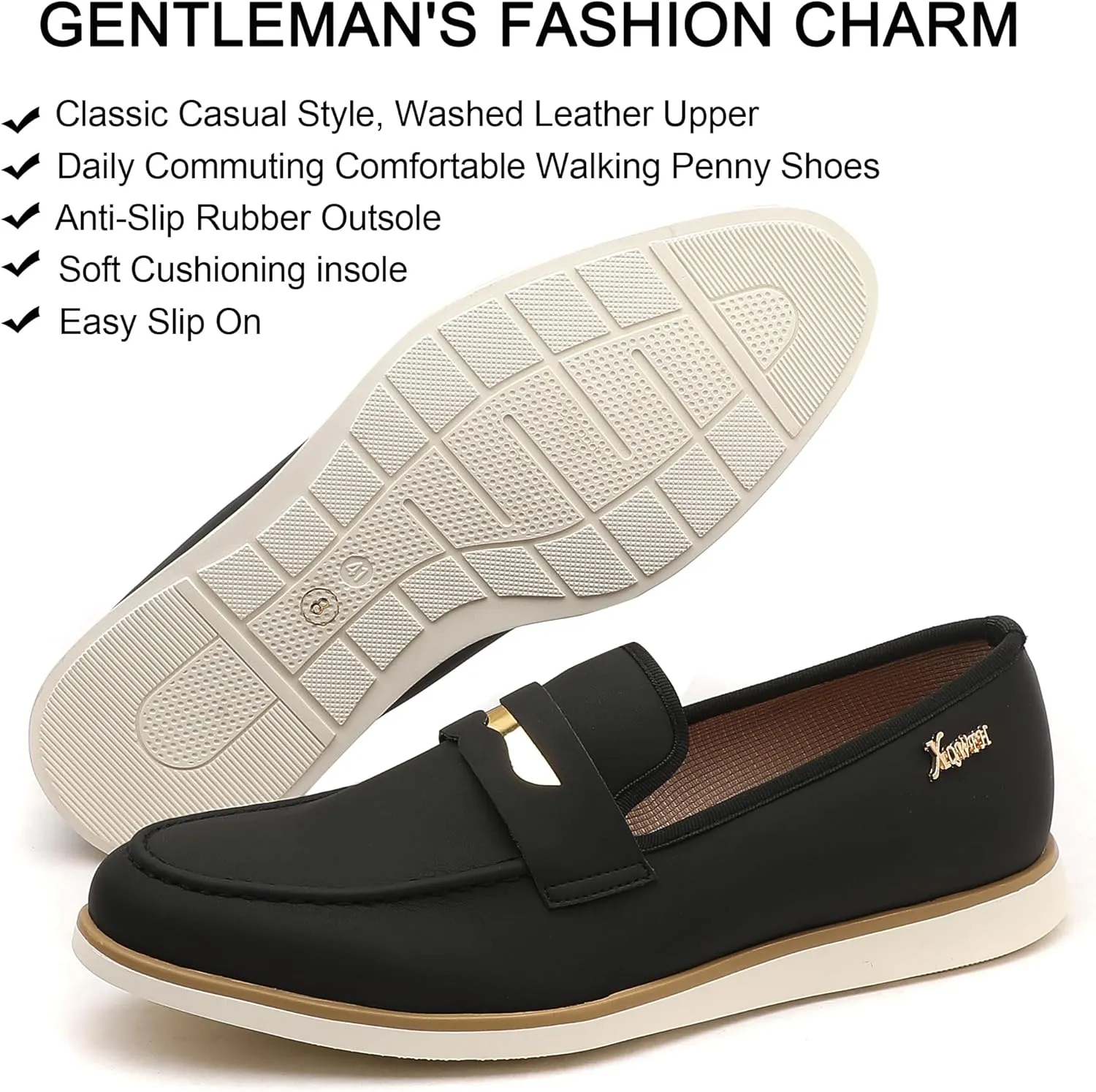 Men's Casual Loafers & Slip On Shoes Daily Commuting Comfortable Canvas Shoes Lightweight Non-Slip Walking Penny Shoes for Men