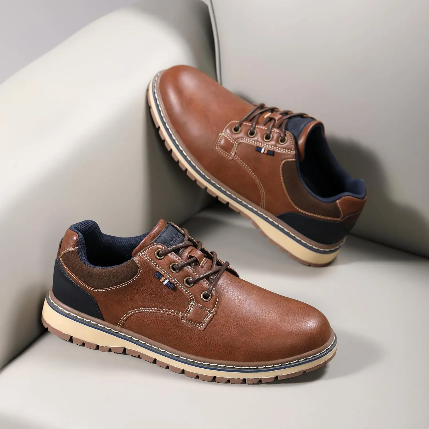 Mens Casual Oxfords Fashion Sneakers Soft Comfortable Lace-Up Dress Shoes