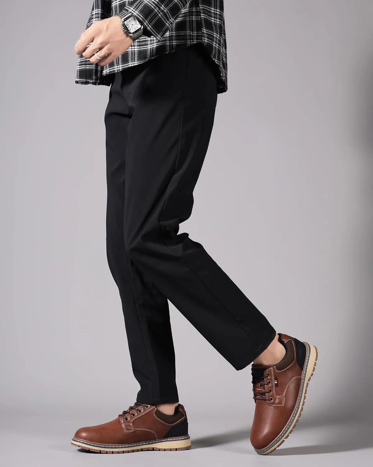 Mens Casual Oxfords Fashion Sneakers Soft Comfortable Lace-Up Dress Shoes