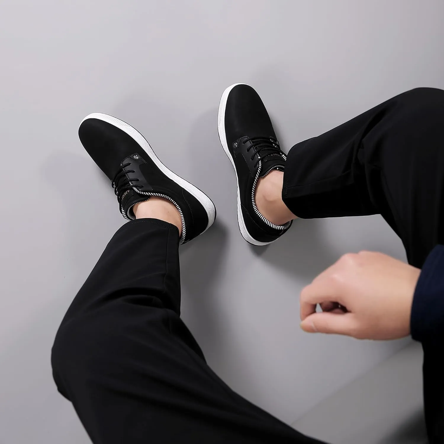 Mens Casual Oxfords Fashion Sneakers Soft Comfortable Lace-Up Dress Shoes