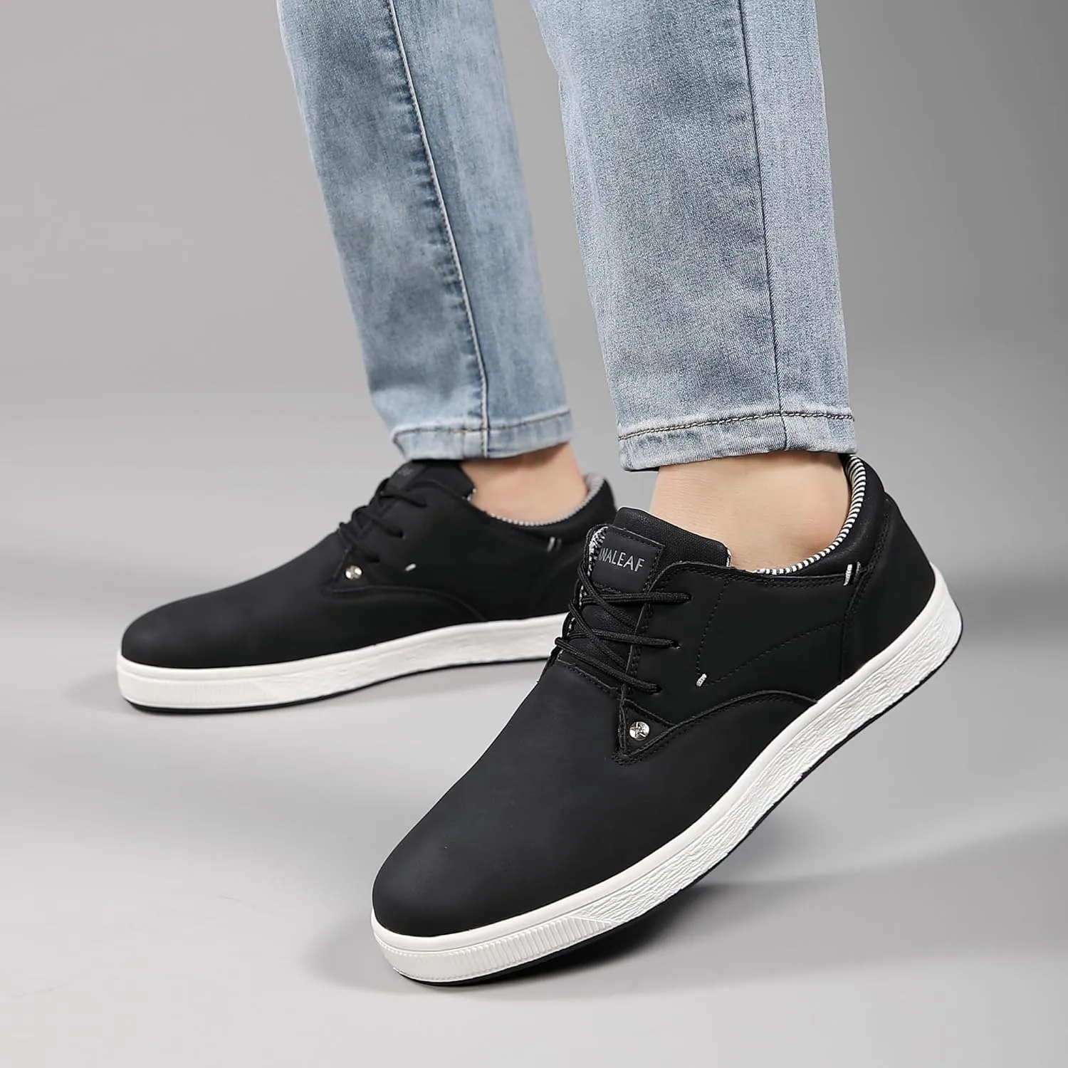 Mens Casual Oxfords Fashion Sneakers Soft Comfortable Lace-Up Dress Shoes