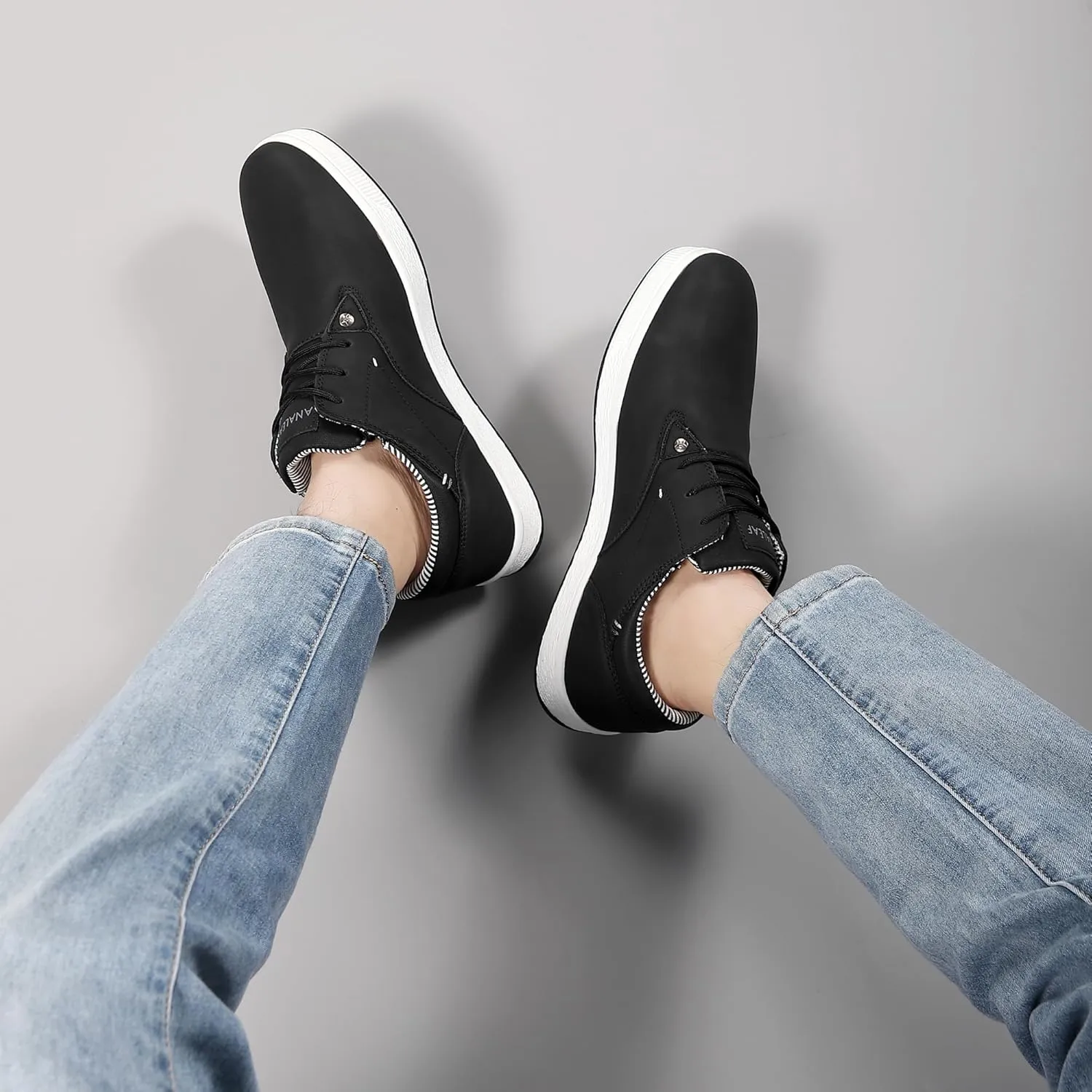 Mens Casual Oxfords Fashion Sneakers Soft Comfortable Lace-Up Dress Shoes
