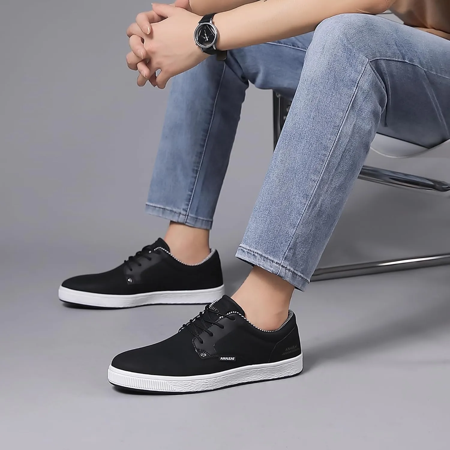 Mens Casual Oxfords Fashion Sneakers Soft Comfortable Lace-Up Dress Shoes