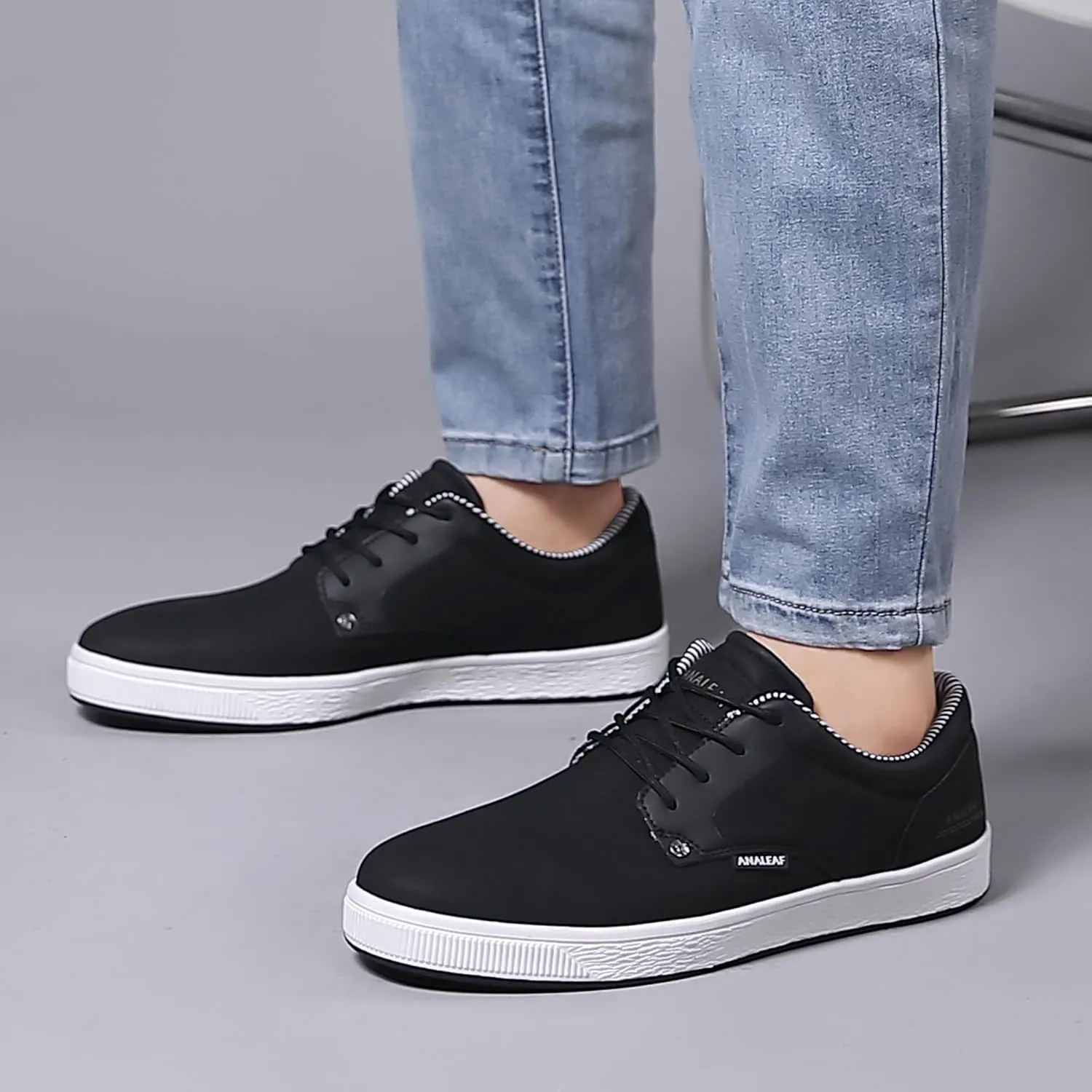 Mens Casual Oxfords Fashion Sneakers Soft Comfortable Lace-Up Dress Shoes