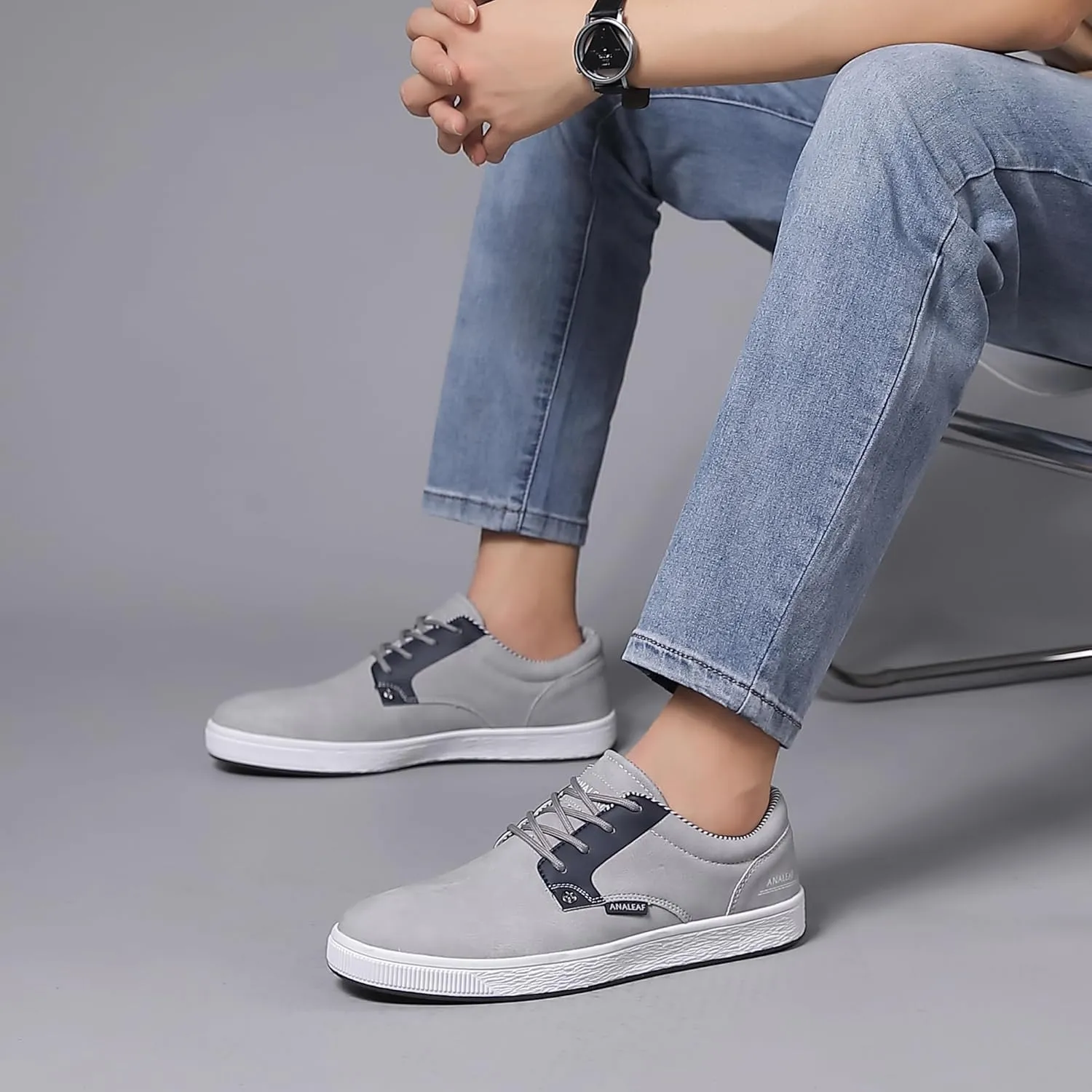Mens Casual Oxfords Fashion Sneakers Soft Comfortable Lace-Up Dress Shoes